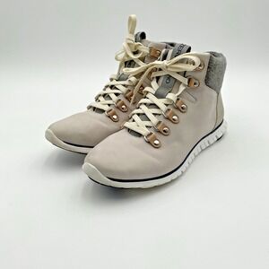 COLE HAAN ZeroGrand (Size 7B Women) Waterproof Hiker Boot Gray Leather Comfy#788
